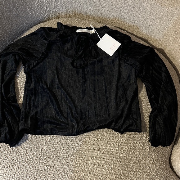 NWT Rachel Parcell Black Textured Blouse - Picture 1 of 5